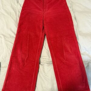 Billabong x Wrangler Red Corduroy High Rise Wide Leg Pants - Size 28